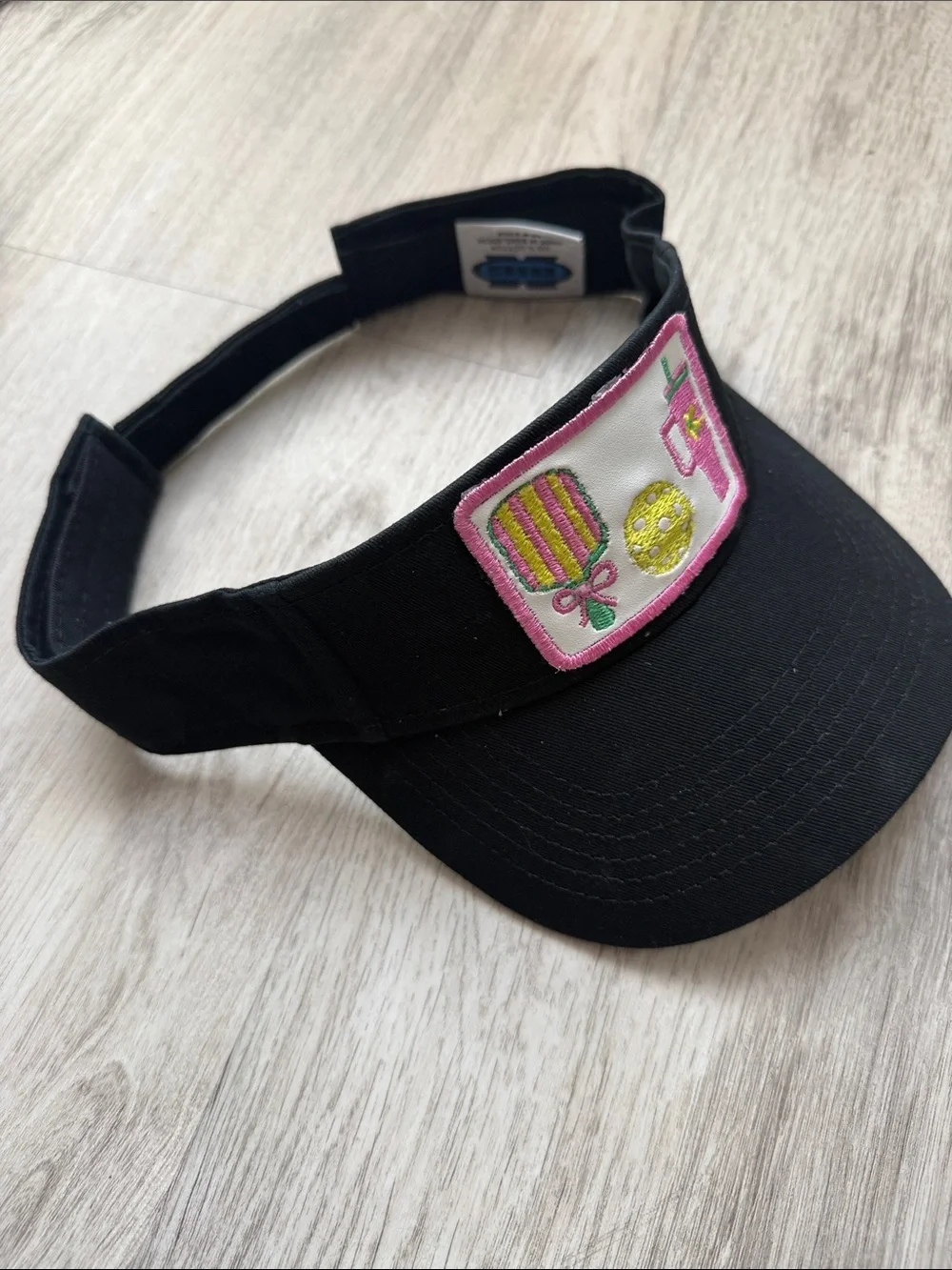 NWOT Black Visor with Pink Pickleball Patch
